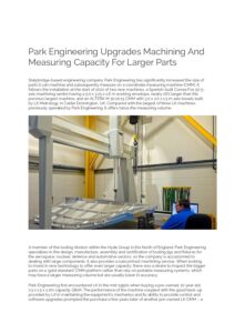 lk metrology case study - Park Engineering Upgrades Machining And Measuring Capacity For-Larger Parts
